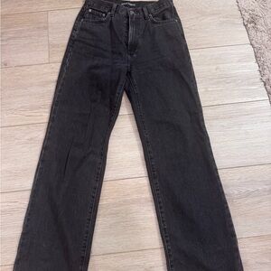 Aritzia The Farrah Black High-Rise Jeans Wide size 25